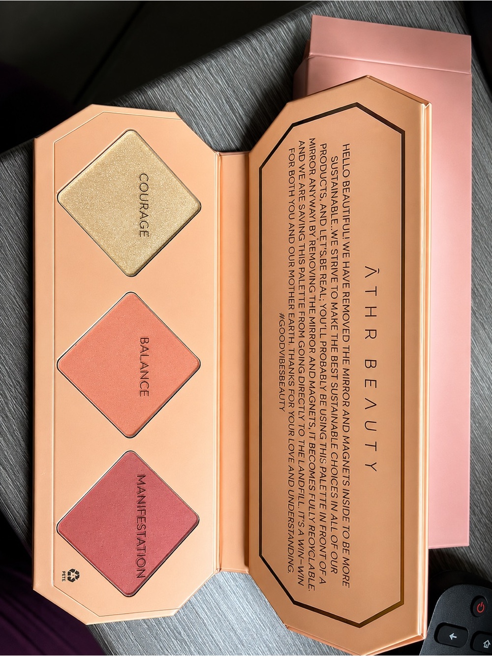 ATHR Beauty Trio Blush & Highlighter Palette — Gold, Peach, Rose